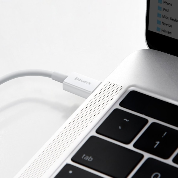 Kaapeli iPhonelle USB Type C - Lightning Power Delivery 20W 1m valkoinen