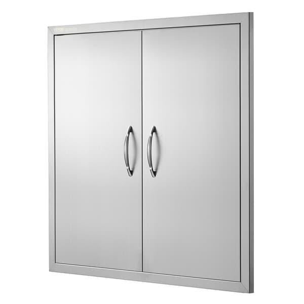 Grilldør i rustfrit stål, dobbelt, 31x31 tommer