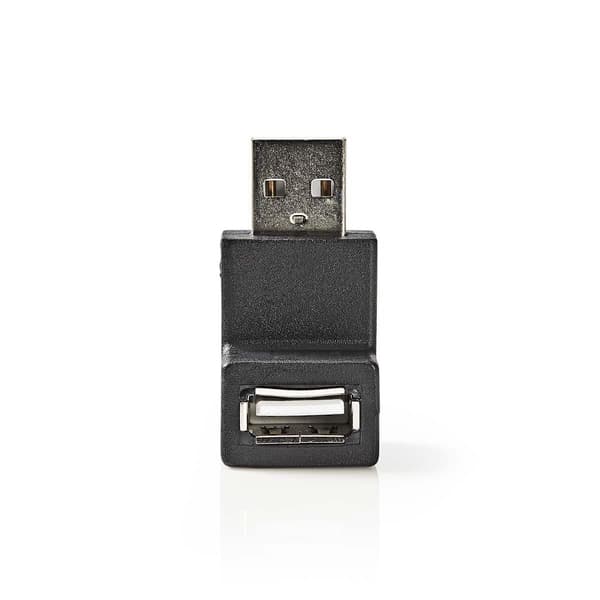 USB-A Adapter | USB 2.0 | USB-A Han | USB-A Hun | 480 Mbps | Runde | Nikkelplateret | PVC | Sort | Box