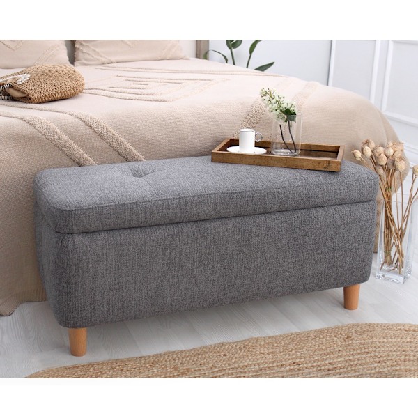 Pouffe Rocio - tummanharmaa