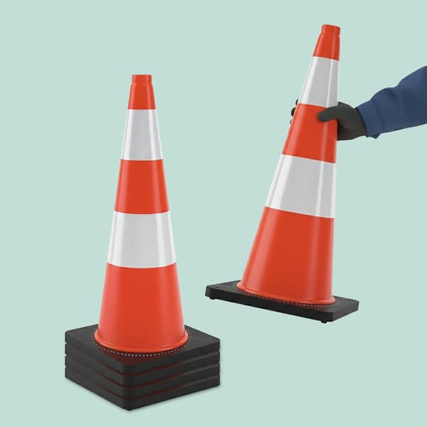 Liikennekartio 75 cm – Kestävä, heijastinraidat