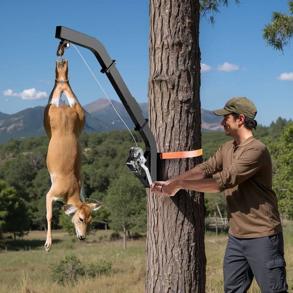 Trädmonterad hjortlyft, 165 kg handvinsch, spärrrem