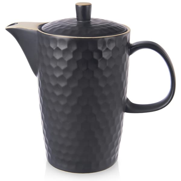 Kaffe- og tekande keramik sort TEA TIME 1,3 l