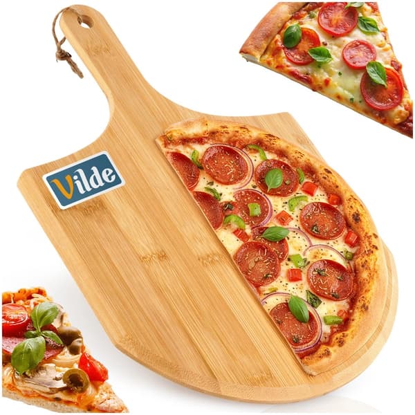 Bambuinen pizzalapio ergonomisella kahvalla, 40x28 cm