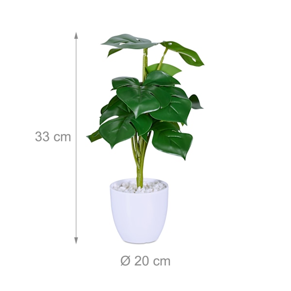 Monstera kunstige plantesæt med 2 stk