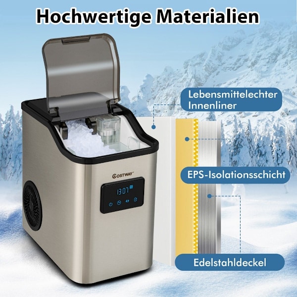 isterningmaskine 24 kg pr. dag knust ismaskine ismaskine isterningmaskine inklusive skovl timer 2,5L vandtank