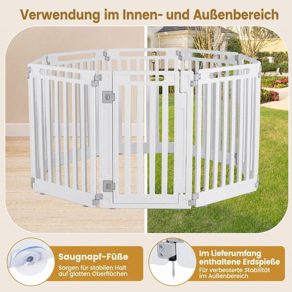 31,5" indendørs udendørs hundegård, 8 paneler, HDPE-materiale