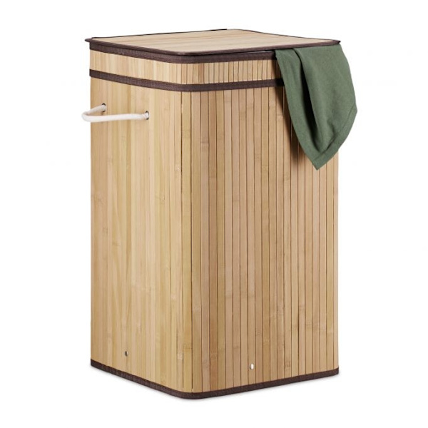Hopfällbar tvättkorg bambu