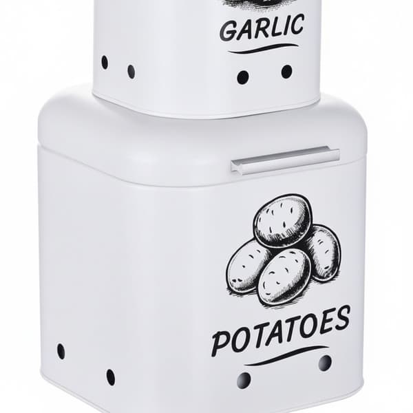 Förvaringslåda för potatis, lök och vitlök med ventilation