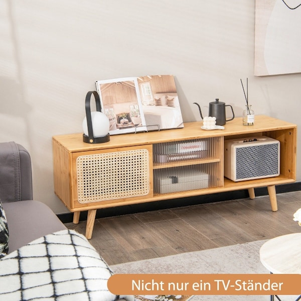 TV-kaappi Moderni TV-teline jopa 55 tuuman televisioille 120,5 x 31 x 45,5 cm luonnollinen