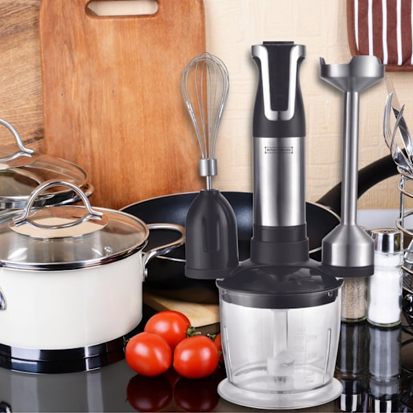 Royalty Line RL-ESMS800BLK: 3-i-1 stavblendersæt - Powerpisker, dykblender, hakker - sort