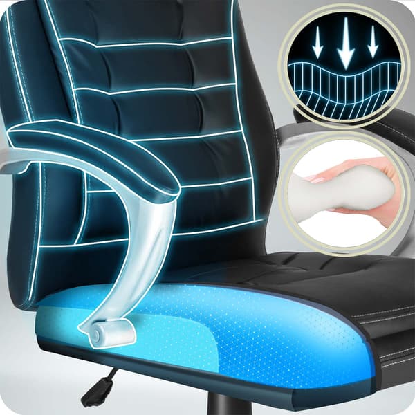 Ergonomisk sort kontorstol med justerbar højde
