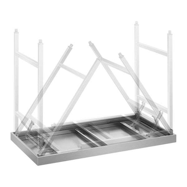 Sammenklappeligt arbejdsbord i rustfrit stål 120 x 60 cm op til 120 kg Royal Catering RCAT-120K