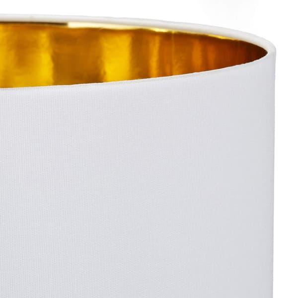 Trebenet gulvlampe i hvid & guld