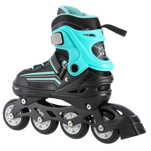 2-i-1 inline & skøjter, sort/blå, størrelse L (39-43)