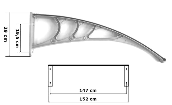 Polykarbonaattiovikate, 100x150 cm, Musta