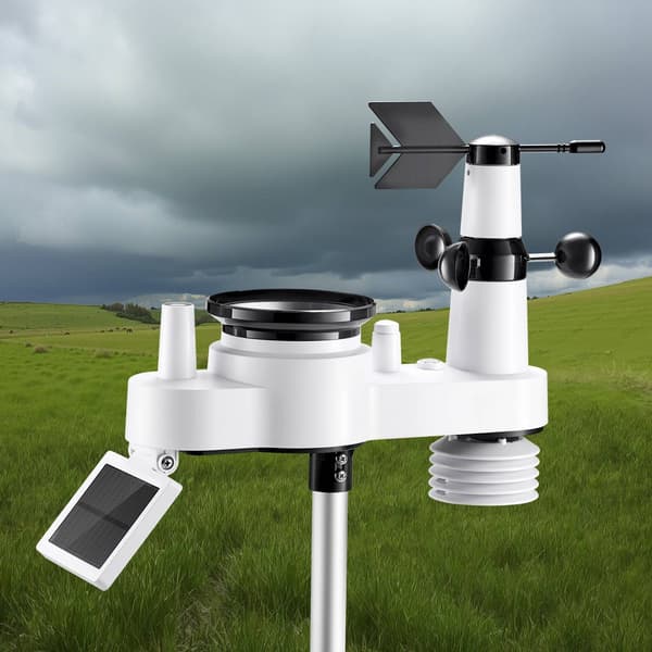 Wi-Fi vejrstation, 7-i-1, 7-tommer TFT, solsensor