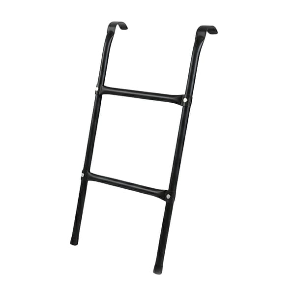 Trampolinstege, svart stål, krokmonterad design