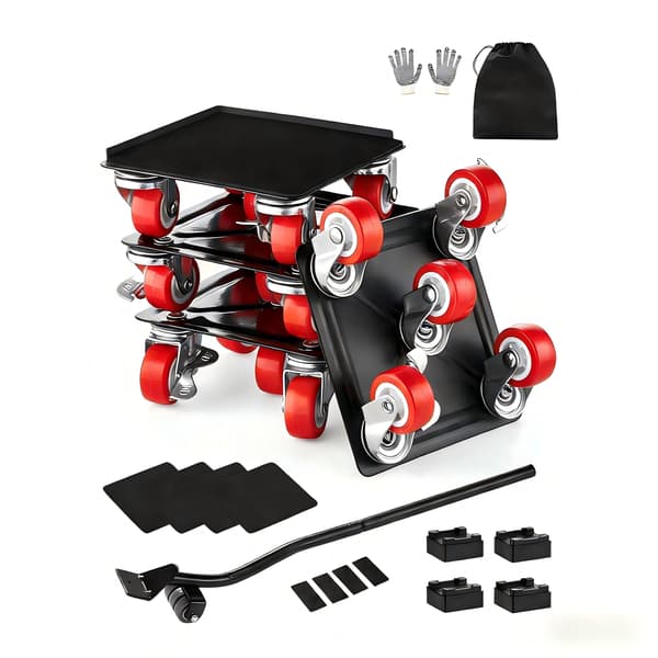 Möbelvagnsset, 1200 lb, 4-pack, 360 graders vridning