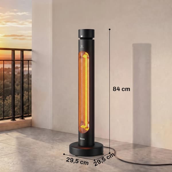 Infrapuna-terassilämmitin 2000 W, värähtelevä, kaukosäädin