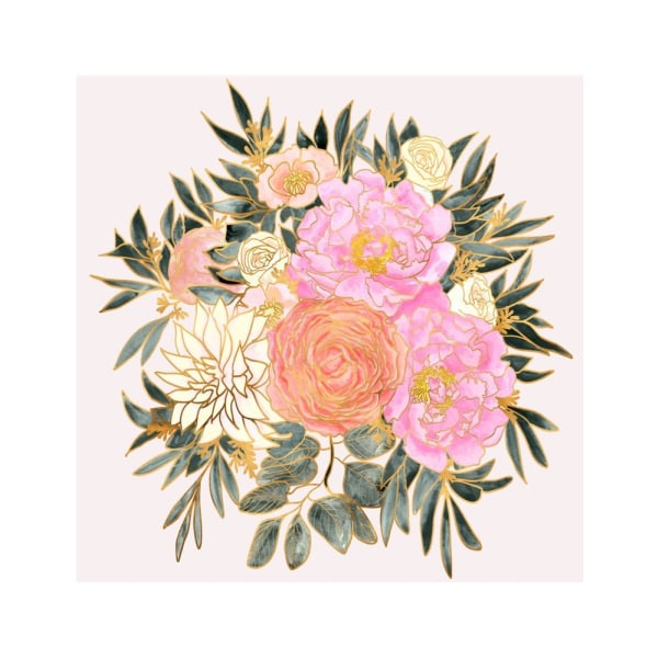 Nanette Floral Bouquet In Pastels - 21x30 cm