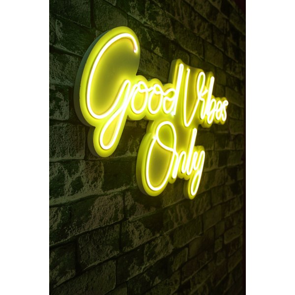 Dekorativ plast LED-belysning Good Vibes Only 2 - Gul