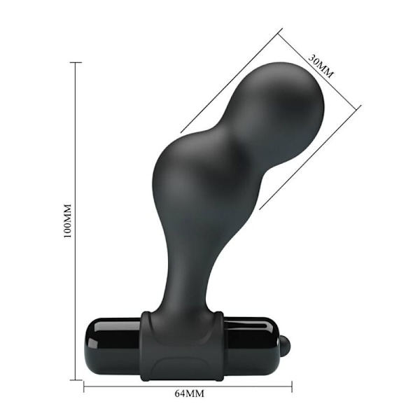 Mr Play - Sort Silikone Vibrator Anal Plug
