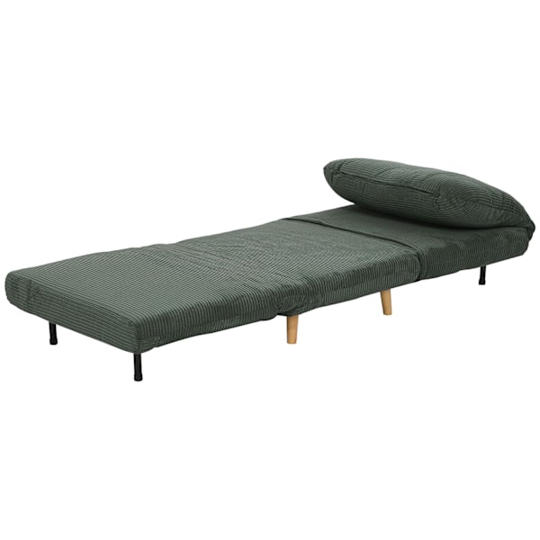 2-i-1 sovesofa, stoleseng, justerbar foldemadras, gæsteseng i fløjlsbukser, til soveværelse, stue, grøn, 82 x 89 x 83 cm