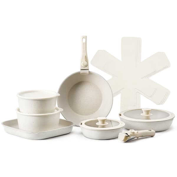 17-delars nonstick-kokkärlsset, avtagbart handtag, induktion, ugnssäker