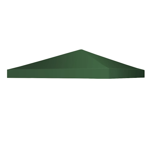 Gazebo ersättningstak solskyddskåpa med kardborrefästen 300 x 300 cm mörkgrön