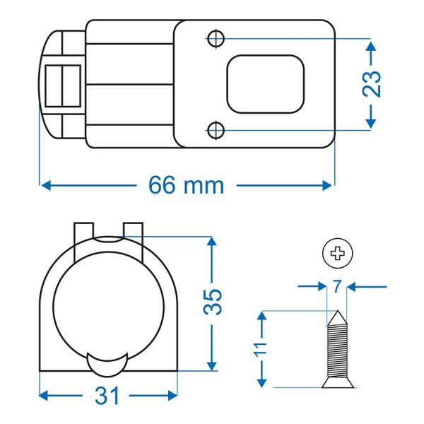 Pinta-asennuspistoke DIN 12V/24V-16A läpipainopakkauksessa