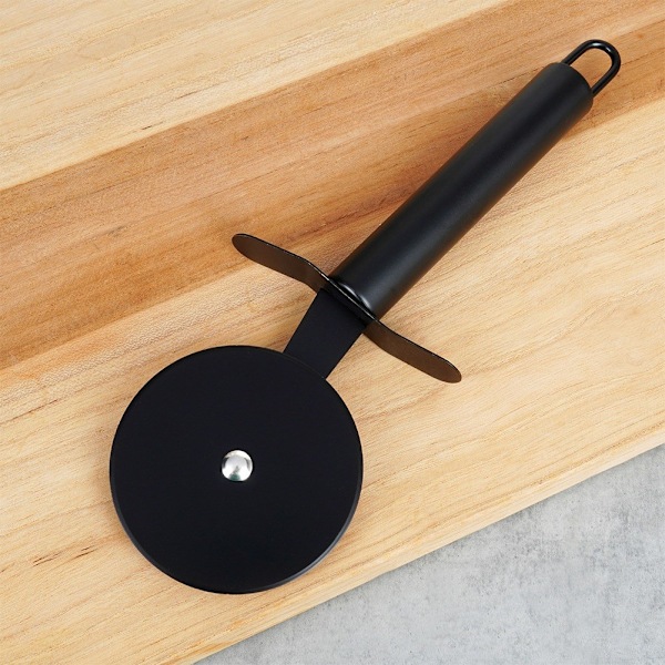 Pizzakniv stål sort 20 cm
