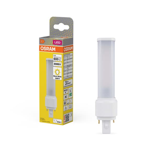 OSRAM Dulux LED D EM & AC Mains 6W 830 G24D-1