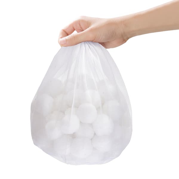 Poolfilterbollar 0,7 kg, återanvändbar polyester med tvättpåse