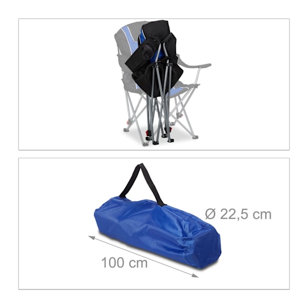 Sammenklappelig campingstol med polstring