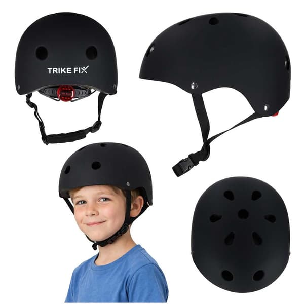 Børnecykelhjelm, justerbar LED, M 55-58 cm, sort
