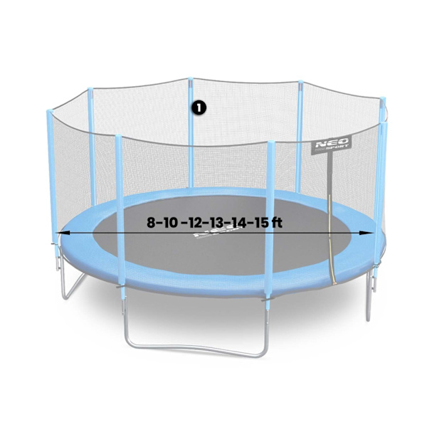 Trampolin topstolpe med ydre net 8-15 fod blå Neo-Sport