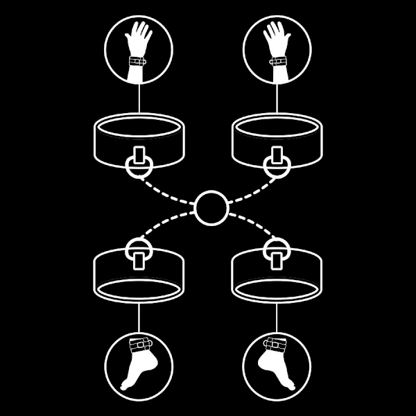 Fetish Submissive - Sæt med hånd- og ankelhåndjern med noprenfor