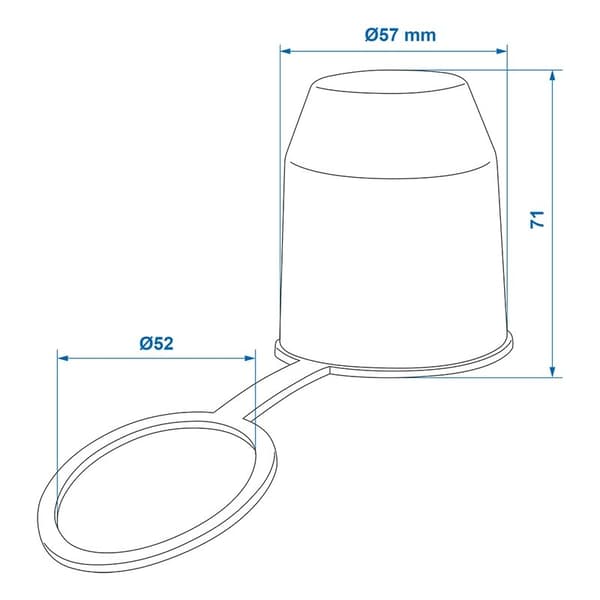 Kugledæksel plast med ring