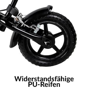 Børnebalancecykel, 10" sort, stålstel, håndbremse
