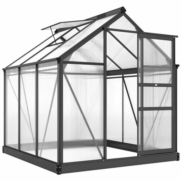 Växthus 3,65 m², aluminiumram, UV-resistenta paneler