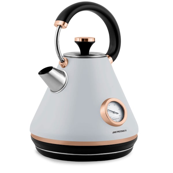 Elkedel med termometer, 1,7L, grå, BD-701