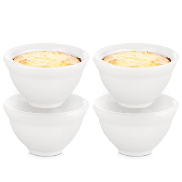 Keramiska snackskålar, set, 40 ml, 4 delar, vit