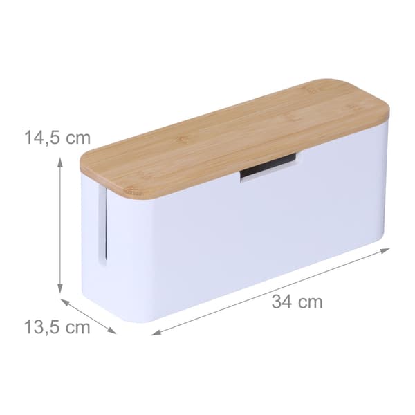 Kabelbox i bambu med magnetiskt lock, passar 6-polig kabel