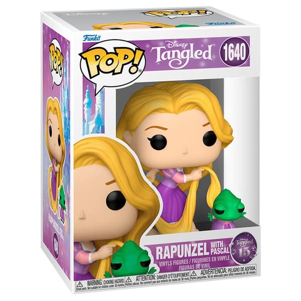 Sammenfiltret Rapunzel-dukke med Pascal-figur, 12-tommers størrelse