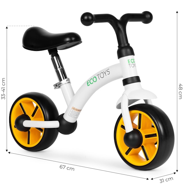 Balancecykel til børn, EVA hjul, justerbart sæde, sort, ECOTOYS
