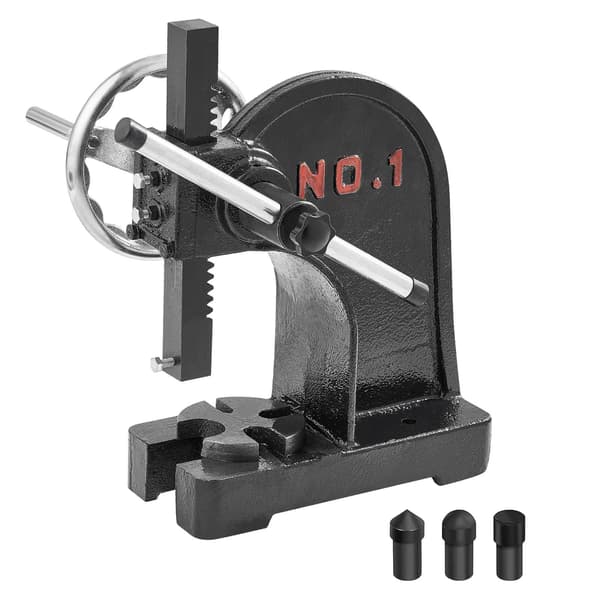 1 tons spindelpress, gjutjärn, handhjul, 5,9 tum slaglängd