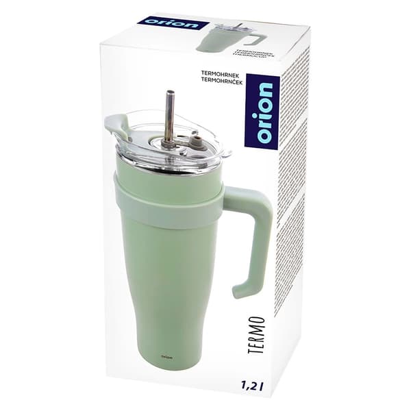Matkamuki 1,2 l ruostumatonta terästä kahvalla