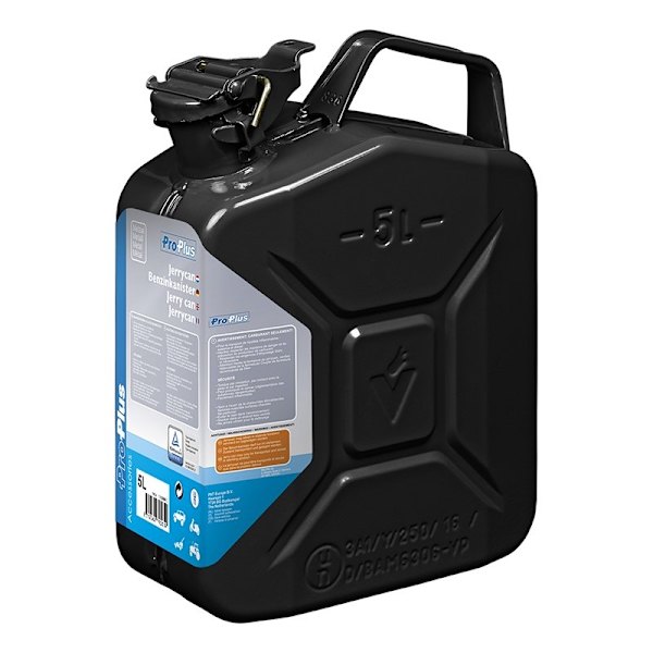Jerry purkki 5L metallimusta UN- & TüV/GS-hyväksytty