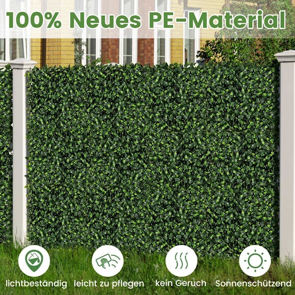 Pakke med 12 kunstig hæk plantevæg 50,5 x 50,5 cm Simuleret græsplæne kunstig plantegrøn